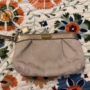 Coach Metallic Beige Wristlet